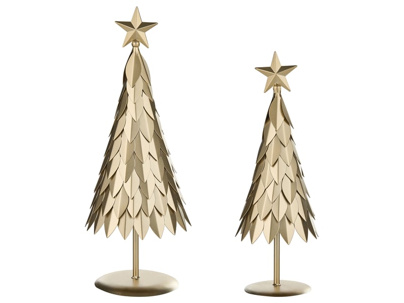  Lot de 2 figurines kemijoki 4148 cm arbre de noël doré  - Conforama D
