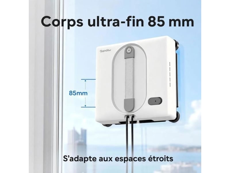  Nettoyeur lave vitre automatique robot 5500 pa, 5 modes de nettoyage, contrôle par application et télécommande, pulvérisateur double face 85  - Conforama B