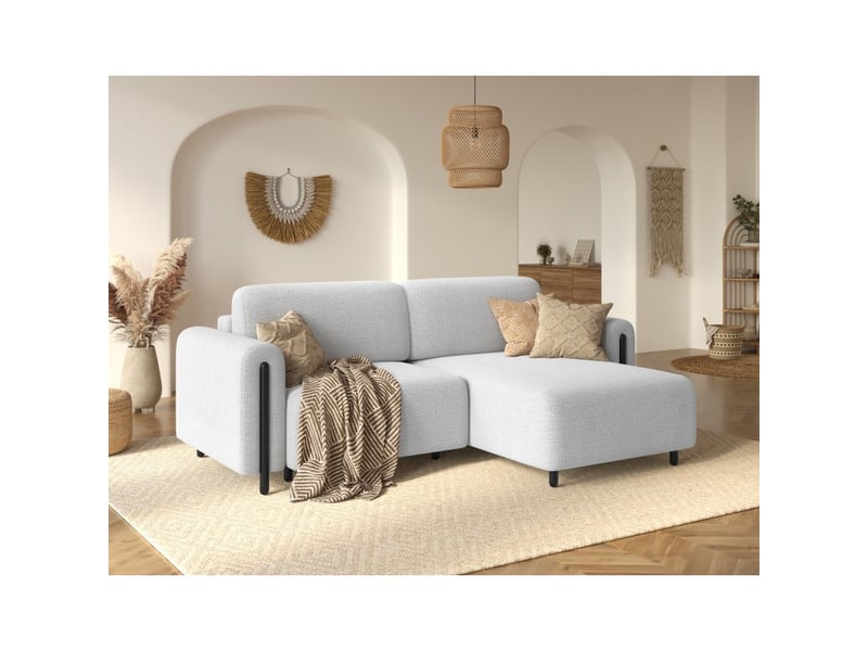  Canapé d'angle convertible arvessa blanc alpin chenille – angle droit  - Conforama B