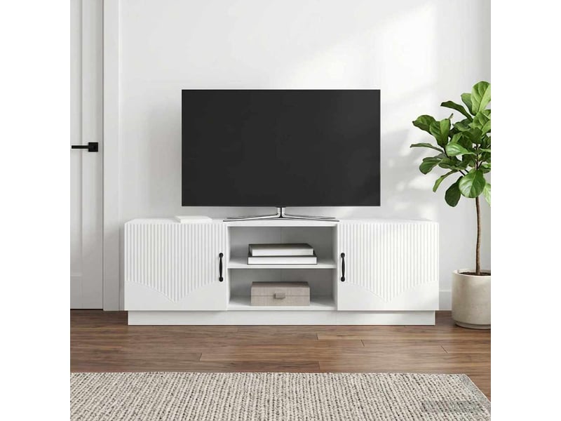 Meuble tv - banc tv - meuble de rangement blanc 150 x 31 x 47 cm bois d'ingénierie  - Conforama D