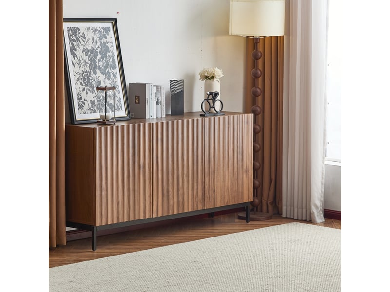  Buffet bas 3 portes 150x40x80 cm bois foncé evryae  - Conforama D