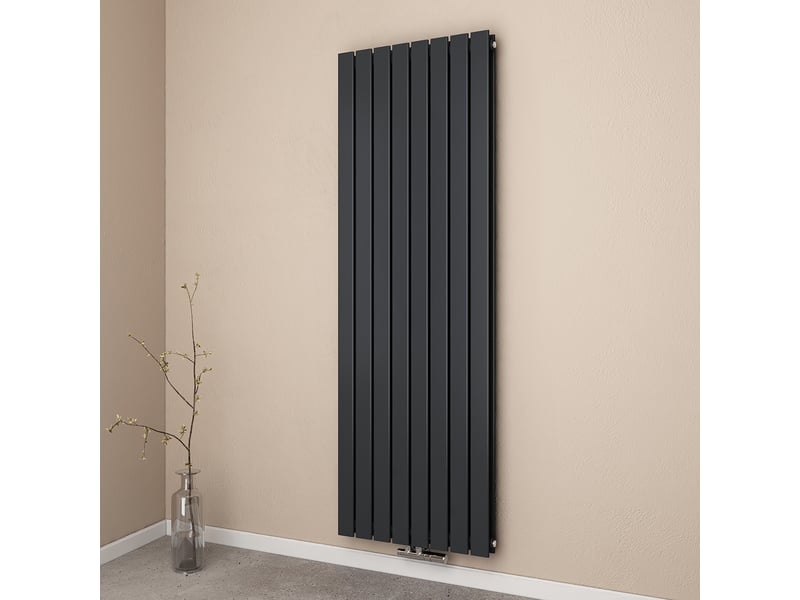Emke radiateur eau chaude en acier tube plat radiateur mural anthracite 180 x 61,6 cm 2166w double couche - Conforama B