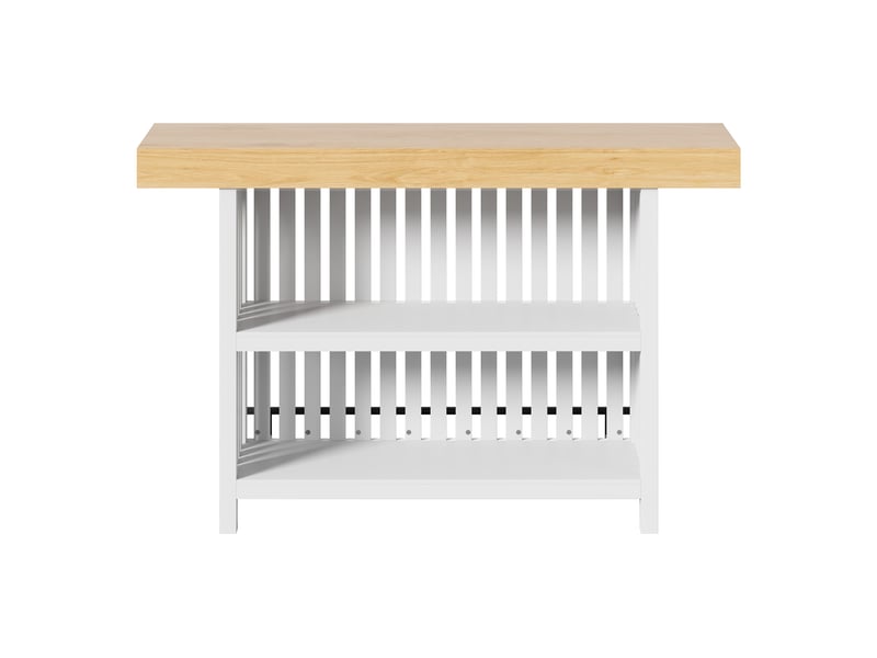  Table de bar 160x40x105 cm avec repose-pieds et étagère à 2 niveaux  - Conforama A