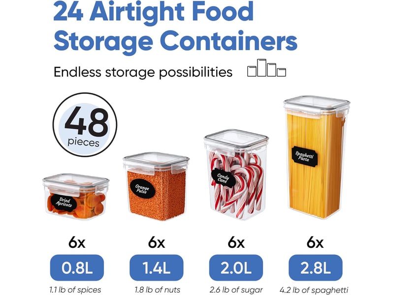  Lot de 24 boîtes de conservation hermétiques pour aliments – sans bpa  - Conforama B