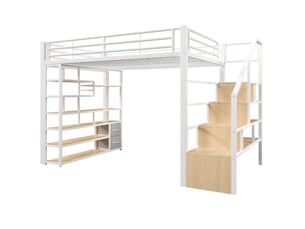 Lit mezzanine 140x200 cm coloris blanc