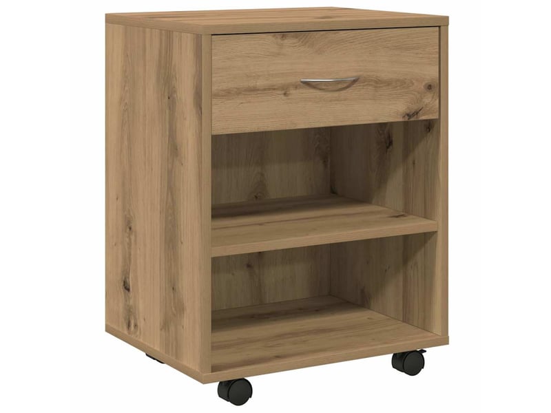  Armoire de rangement roulante chêne artisanal 46x36x59 cm bois d'ingénierie  - Conforama A