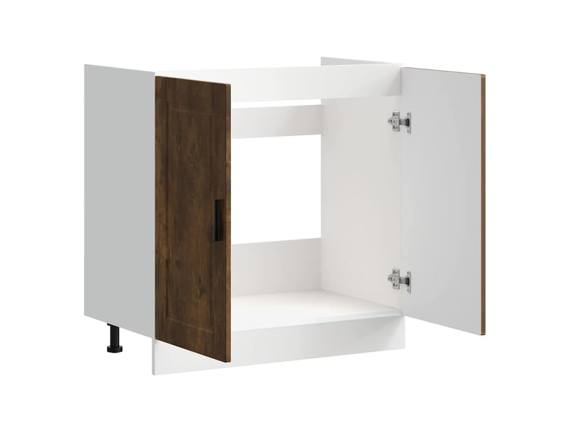Meuble de cuisine, meuble bas pour évier chêne fumé bois ingénierie - Conforama E