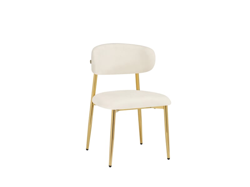  Lot de 2 chaises de salle à manger rembourrées réglables en hauteur, structure dorée, charge 125 kg, coloris blanc Fay Lum - Conforama D