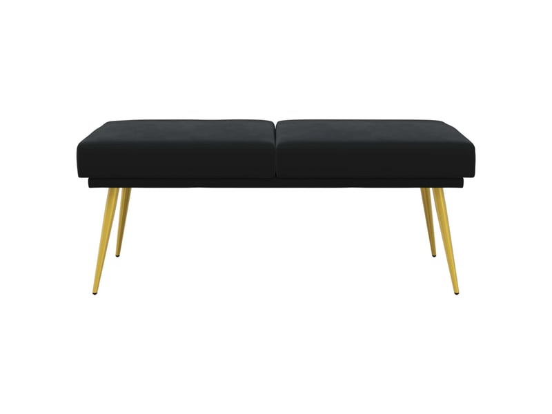  Banc d'entrée, banc à double couche noir 120x45x46 cm velours  - Conforama E