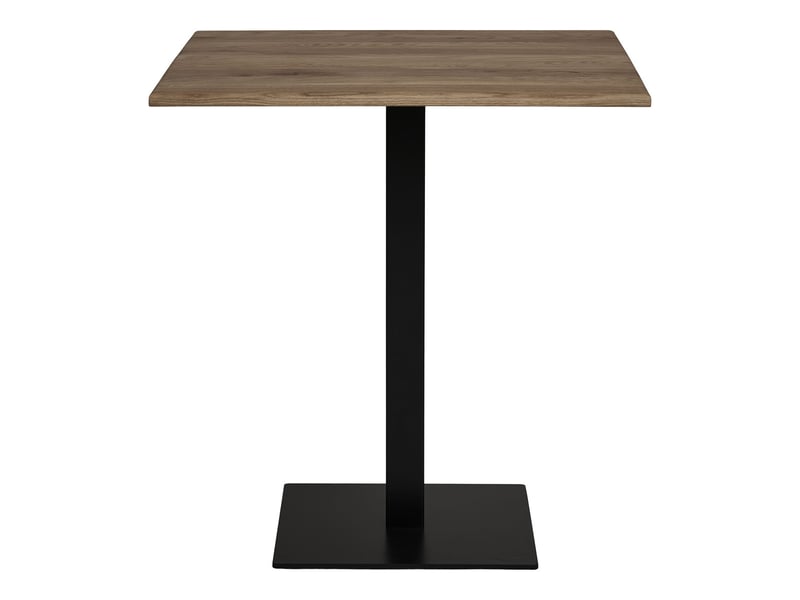  Table de bistrot lignano en chêne fumé avec piètement en métal noir 70x70x75 cm  - Conforama A