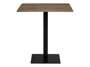 Table de bistrot lignano en chêne fumé avec piètement en métal noir 70x70x75 cm