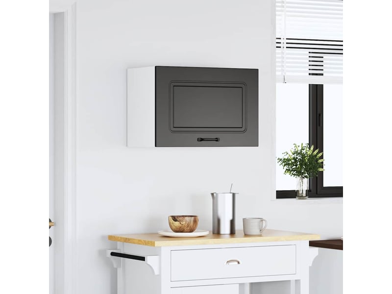  Meuble de rangement, armoire murale de cuisine kalmar noir bois d'ingénierie shl475  - Conforama C