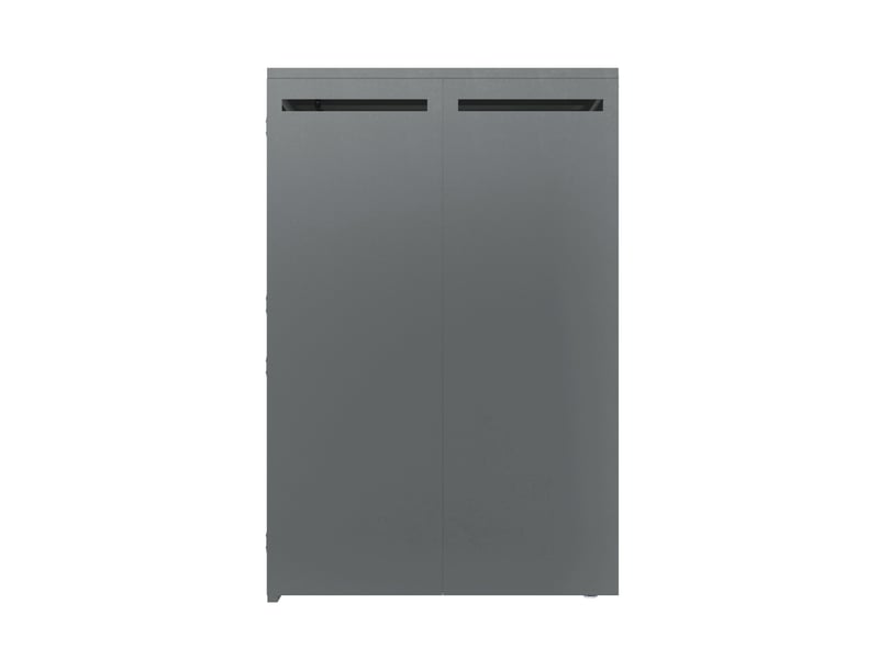 Cache-poubelles 4 bacs 120-240 l anthracite, toit végétalisable, portes effet bois - Conforama D