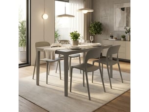 Lot de 2 chaises de salle à manger empilables numana - gris