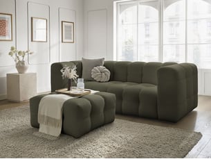 Canapé droit fixe BOBOCHIC CLOUD 4 places Tissu vert