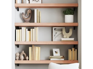 Étagère flottante, etagère murale, étagère suspendue marron clair bois chêne massif traité cf42385