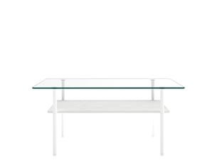 Table basse rectangulaire coloris blanc PANGIVO W5093P483975 - 58 cmx98 cm