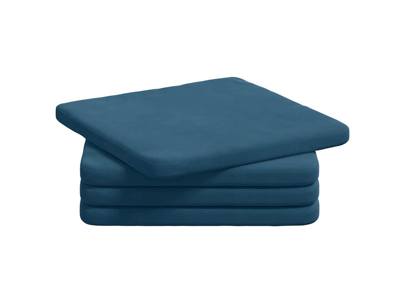 Lot de 4 coussins de siège, coussins décoratifs velours bleu 40 x 40 x 3 cm cf60035 - Conforama A