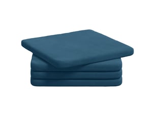 Lot de 4 coussins de siège, coussins décoratifs velours bleu 40 x 40 x 3 cm cf60035