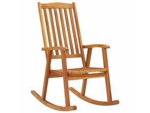 Chaise à bascule de jardin, rocking-chair avec coussins bois d'acacia massif cf31307