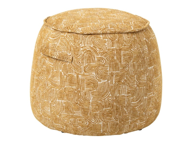  Pouf design à motifs margo 50cm ocre  - Conforama A