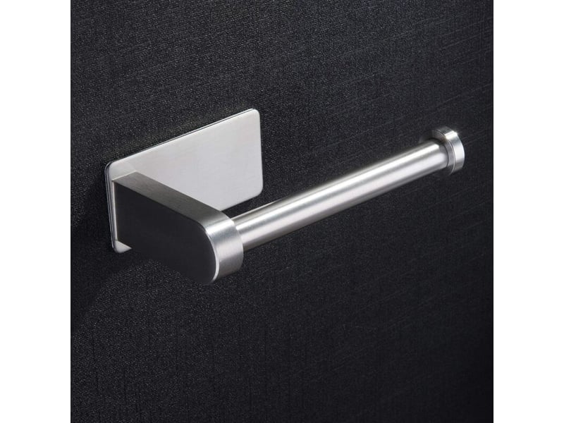  Porte-papier toilette auto-adhésif fixation sans perçage support pour papier toilette en acier inoxydable brossé  - Conforama A