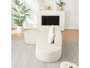 Canapé d'angle droit fixe <strong></strong> <strong></strong> 4 places Tissu beige