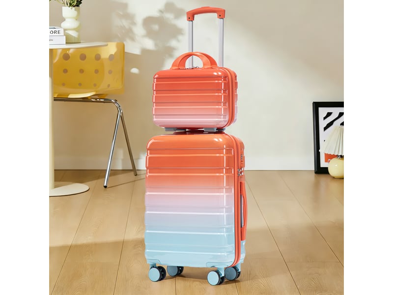  Set de valises rigides,20 pouces avec vanity 14 pouces,avec serrure,polycarbonate,rouge  - Conforama B
