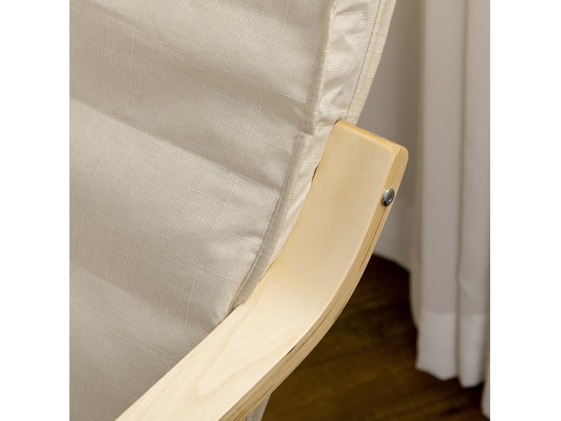 Fauteuil relax à piètement traîneau 66,5 x 94 x 100 cm – blanc crème – repose-pieds réglable 5 positions - Conforama D