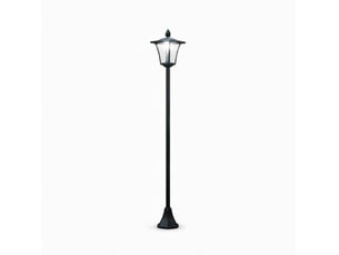 Lampadaire solaire de jardin 18 x 18 x 160 cm noir, acier inoxydable et plastique pp, led à allumage automatique