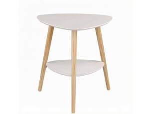 Table basse ovale coloris blanc HOMVRA - 50 cmx40 cm