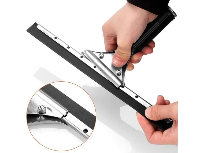  Raclette à vitres professionnelle en acier inoxydable avec lame de 25 cm pour cuisine, fenêtre, salle de bain, voiture  - Conforama D