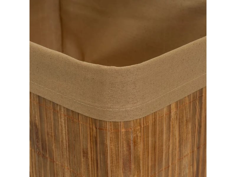  Lot de 4 paniers de rangement multiformes en bambou et tissu marron,corbeilles multi-usages décoratives  - Conforama C