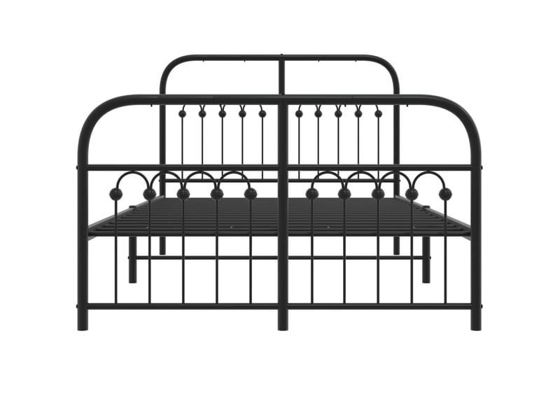 Lit double- lit adulte - cadre de lit métal sans matelas avec pied de lit noir 120x190cm - Conforama C