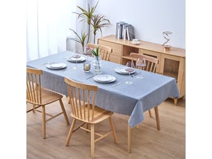 Nappe de table - 130x160 cm - nappe imperméable effet lotus et anti-taches - gris clair