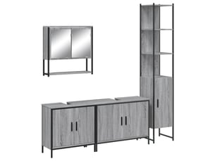 Ensemble de meubles de salle de bain 4 pcs sonoma gris cf63877