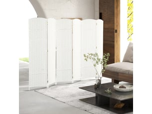 Paravent interieur en bois 6 panneaux 240 x 170 cm séparateur de pièce pliable pour salon, chambre à coucher, naturel
