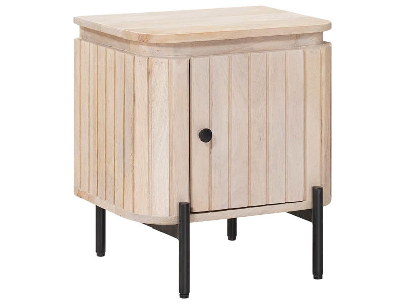  Vidaxl table de chevet blanc bois mangue fait main commode 40x30x45cm chambre salon bureau  - Conforama B