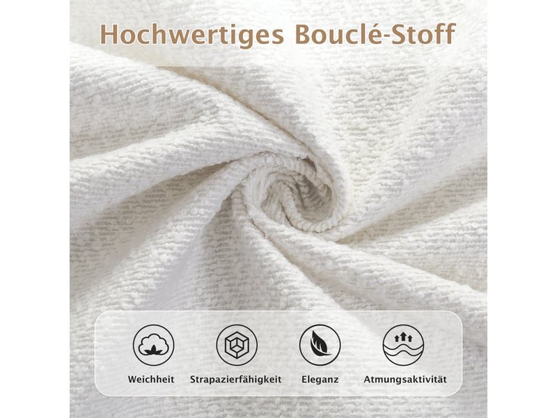 Lit coffre rembourré 160x200 cm, grand rangement hydraulique, tête de lit 13,5 cm, coins arrondis, sommier à lattes, bouclé - beige - Conforama D