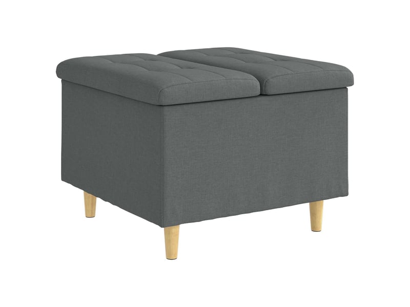  Ottoman, repose pied salon avec rangement gris foncé 60x60x45 cm tissu  - Conforama A