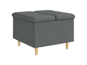 Ottoman, repose pied salon avec rangement gris foncé 60x60x45 cm tissu