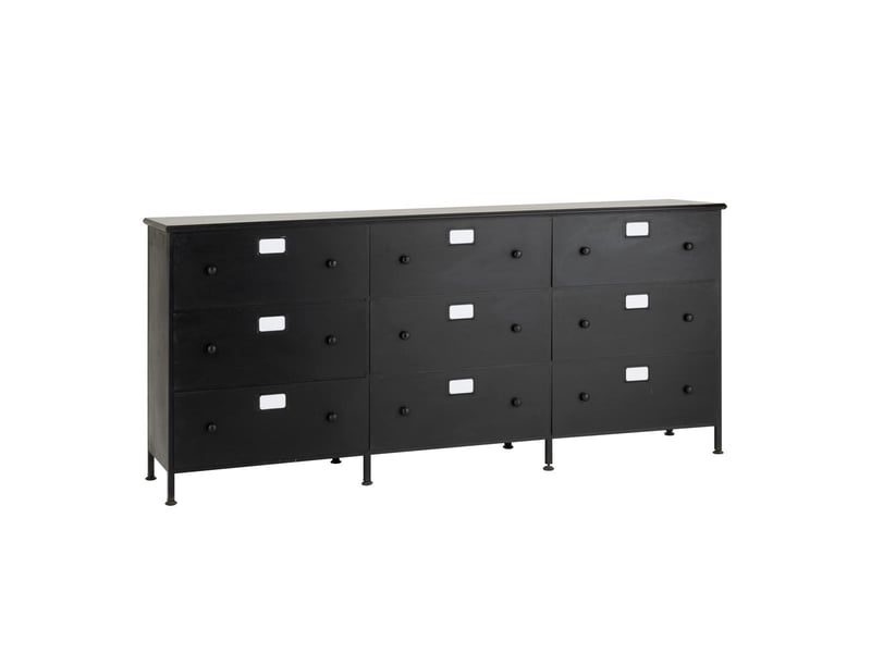  Meuble de rangement 9 tiroirs cade 175cm noir  - Conforama B