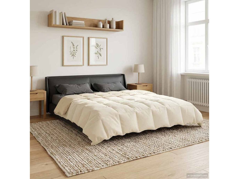  Duvet - couette complet toute l'année 220 x 240 cm 4 saisons crème  - Conforama D