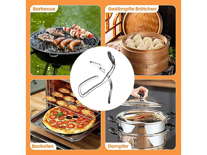  Pince anti-brûlure, pince à pizza pince anti-brûlure pour plats chauds pince anti-brûlure pour bols avec force de serrage réglable  - Conforama D