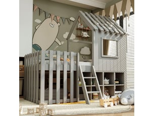 Lit cabane 90x200 cm TCQPZ coloris gris