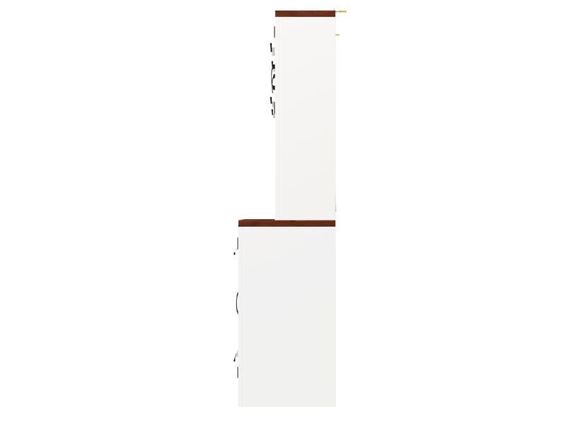  Buffet haut 120x40x180 cm blanc mdf et métal, style industriel vintage, rangement cuisine et salle à manger  - Conforama E