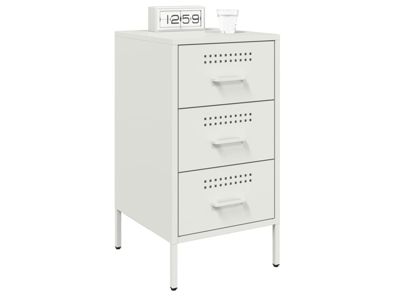  Lot de 2 tables de chevet - cabinet de chevet - table de nuit blanc 36x39x68 cm acier  - Conforama B