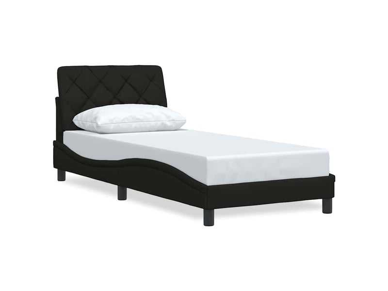  Lit simple- lit adulte -  cadre de lit sans matelas noir 80x200 cm tissu  - Conforama A