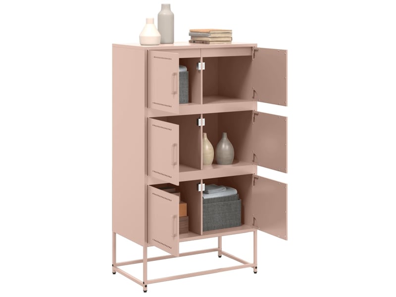  Buffet - bahut - meuble de rangement rose 68,5x38,5x123,5 cm acier  - Conforama E