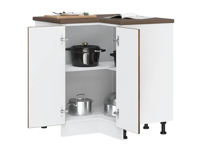  Armoire d'angle de cuisine porto chêne fumé bois d'ingénierie  - Conforama D